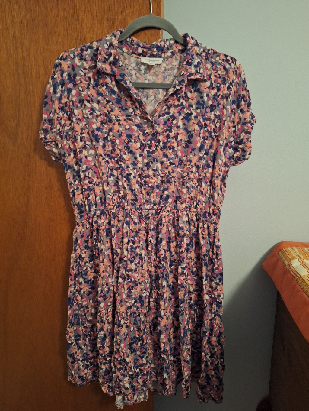 Beachlunchlounge Multicolor Floral Print Dress -Pink, Blue, Peach Women's Size M
